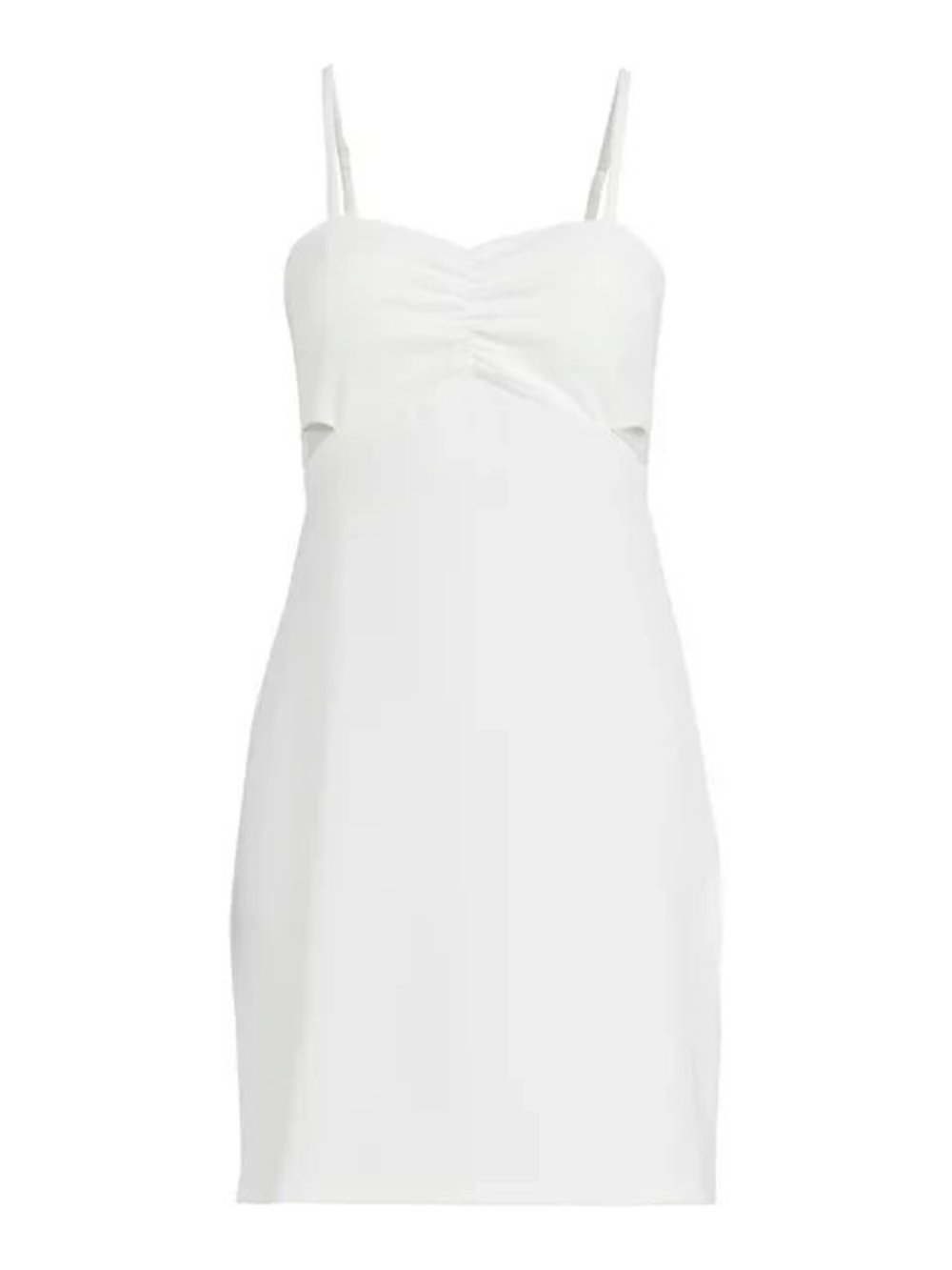 Sleek White Ruched Bust Mini Dress - Women's